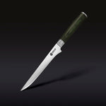 Damascus Steel Boning & Fillet Knife, 6" (Green)